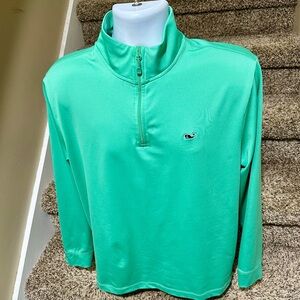 Bright green *Vineyard Vines Performance* light 1/4 zip casual golf sweater - M